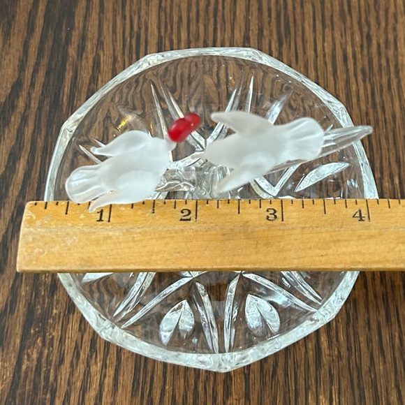 Art Glass Ring/Trinket Dish with Frosted Glass Birds - Picture 5 of 5